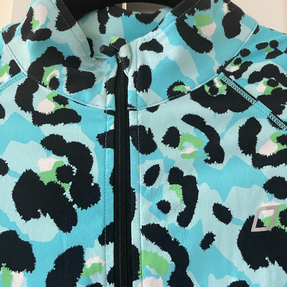 Lorna Jane Turquoise and black leopard print zip up - Picture 5 of 6